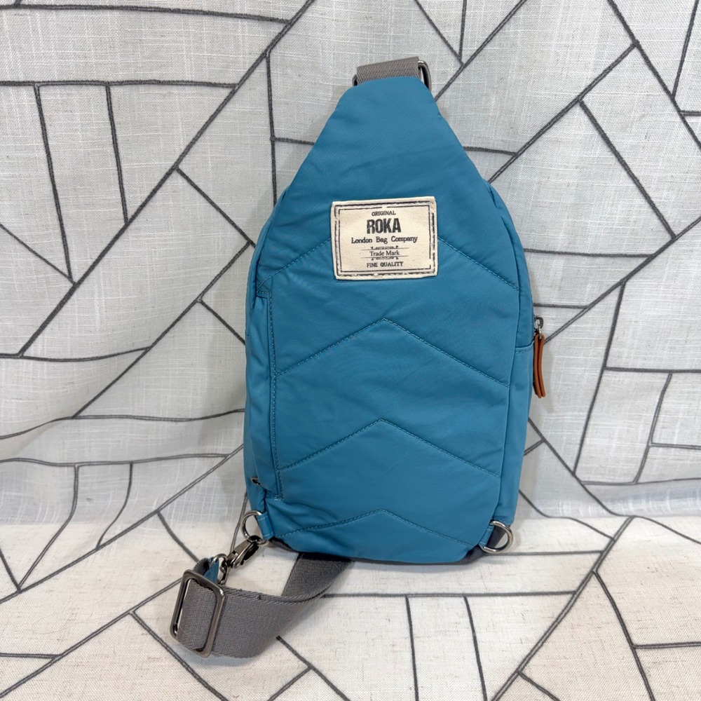 ROKA London Willesden B Sling Bag One Size Teal Blue Sustainable Crossbody - Picture 5 of 8